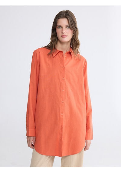 Lcw Everyday Turuncu Regular Fit Kadın Gömlek Tunik