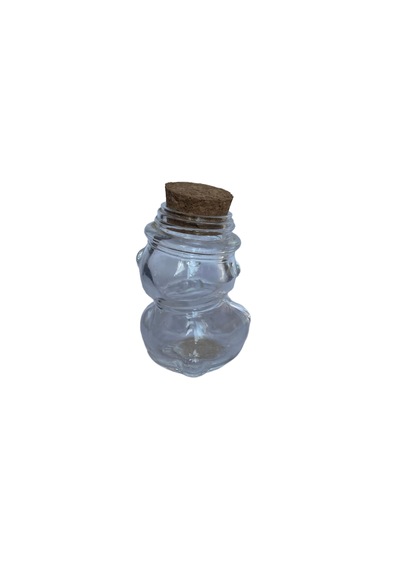Ayı Cam Şişe - Mantar Tıpalı Ayı Şeklinde Cam Şişe -35 Ml 50 Adet