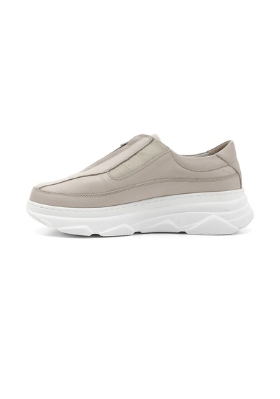 Gönderi(R) Gönderi R Bej Antik Fermuarlı Dolgu Taban Hakiki Deri Sneaker Bej