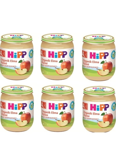 Hipp Organik Elma Püresi 4+ Ay Kavanoz Maması 6 x 125 G