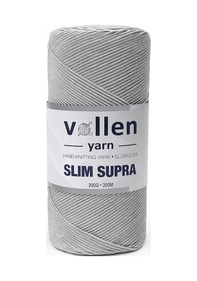 Slim Supra 200 Gr Mumlu Polyester İp Çanta İpi, Runner İpi, Bileklik İpi, Pase İpi Gümüş Gri