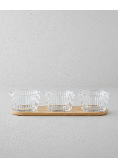 English Home Linea Cam-bambu 4 Parça Sunumluk 11x6,5 Cm Şeffaf