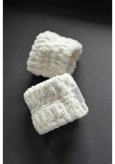 Welsoft Mikrofiber Bileklik Seti, Beyaz, 2'li Paket, Kadın Ve Erkek İçin, Makyaj Temizleme, Yüz Yıkama, Spor, Yoga Ve Spa Kullanımı Açık Sarı