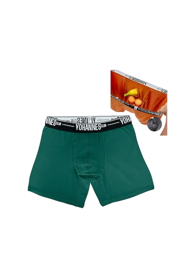 Yohannes Club, Erkek Özel Anatomik Pamuklu Boxer, Renk Seçenekli, Tekli Paket Yeşil