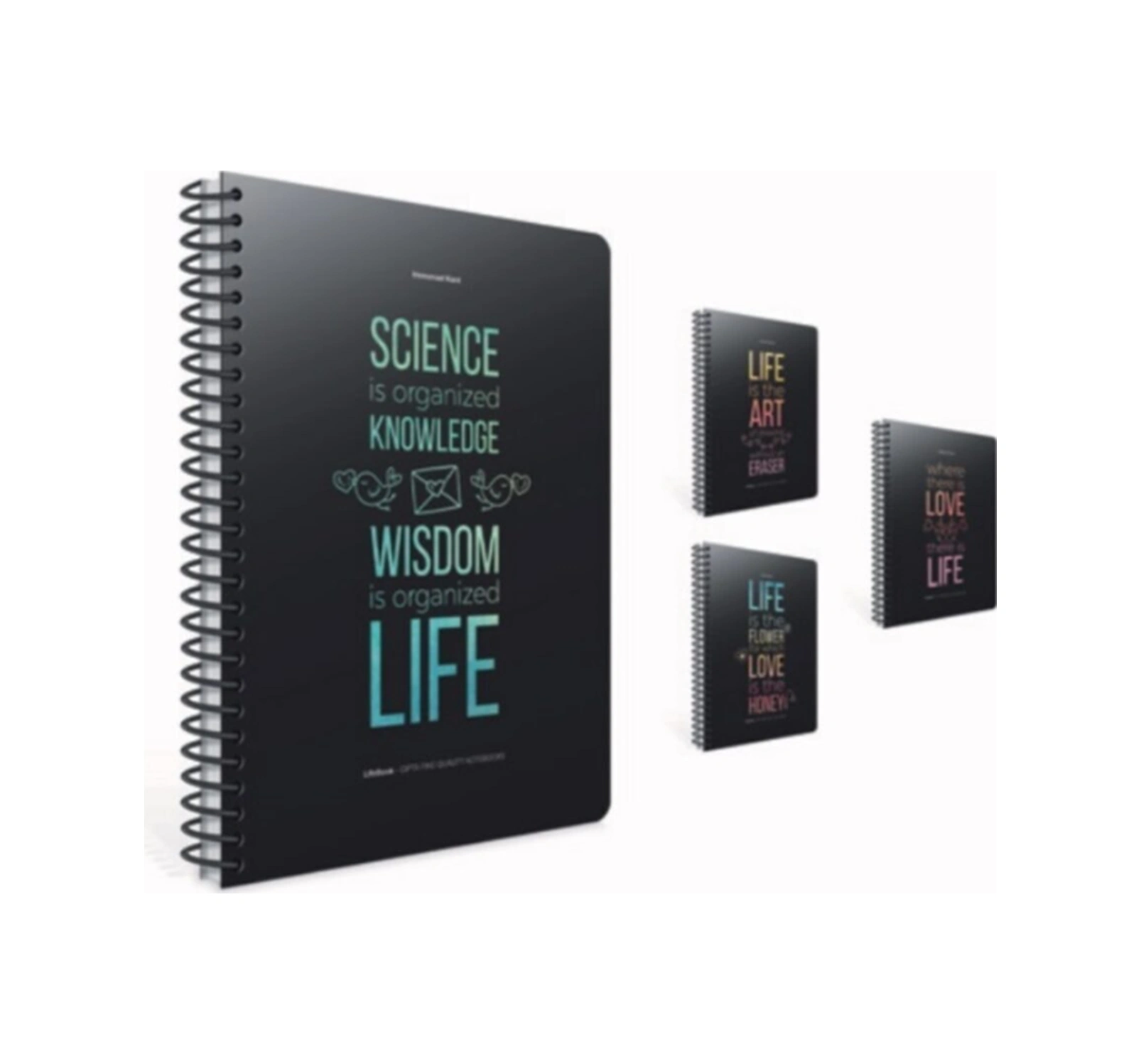 Life-book Spiralli Karton Kapak Defter 19x26cm 100 Yaprak Çizgili 4 Lü Paket 3646