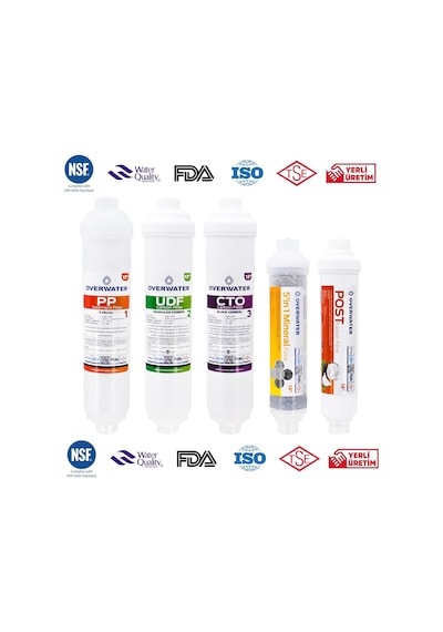 Kapalı Kasa Su Arıtma Cihazı 5'li Inline Filtresi Seti Aşamalı Membransız Set Fın50m Diğer