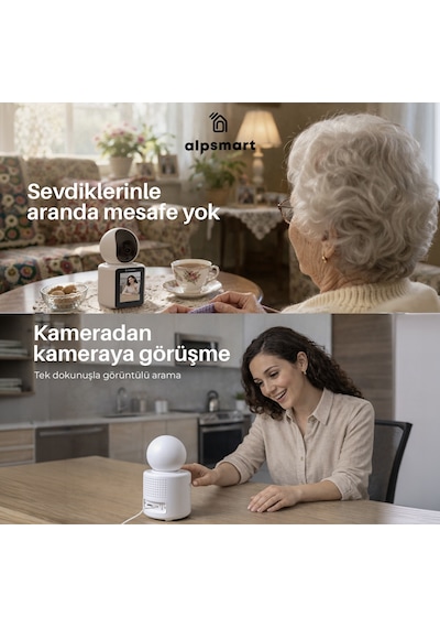 Alpsmart As670 Akıllı Wifi Güvenlik Kamerası Kendinden Ekranlı...
