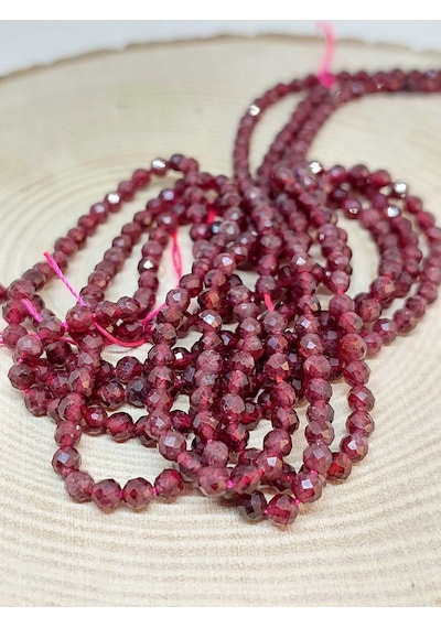 Lal (Garnet - Granat ) Taşı Faset KesimDizi 3mm