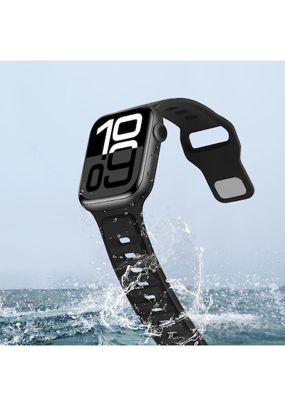 Apple Uyumlu  Watch 42mm 44mm 45mm S10 46mm Ultra 49mm Çift Renkli Spor Silikon Kordon Nefes Alabilir
