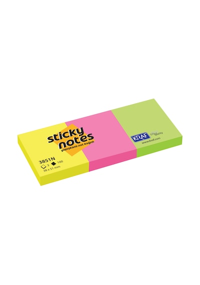 Kraf Yapışkanlı Not Kağıdı 38X51 Neon 3 Lü Paket