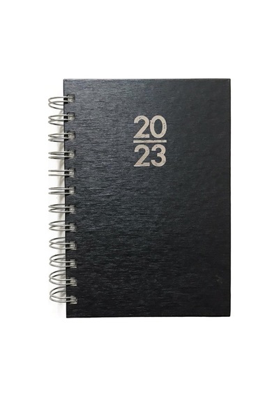 2023 Spiralli 12x17 Günlük Ajanda Siyah