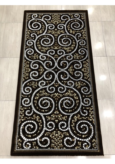 Saray Halı Doğadan 10910 V 100X200 Kahve Taşlı 2 Metre Yolluk !
