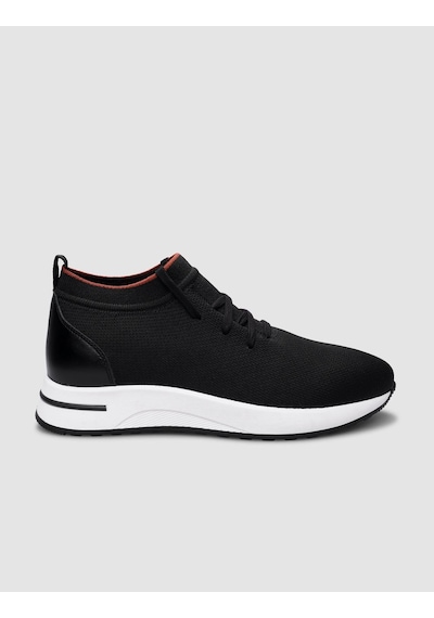 Triko Siyah Bağcıklı Kadın Sneaker-siyah Siyah