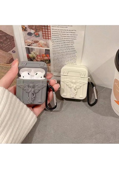 Caseonn Kılıf Antik Melek Gri Gri Apple Airpods 3.nesil İle Uyumlu