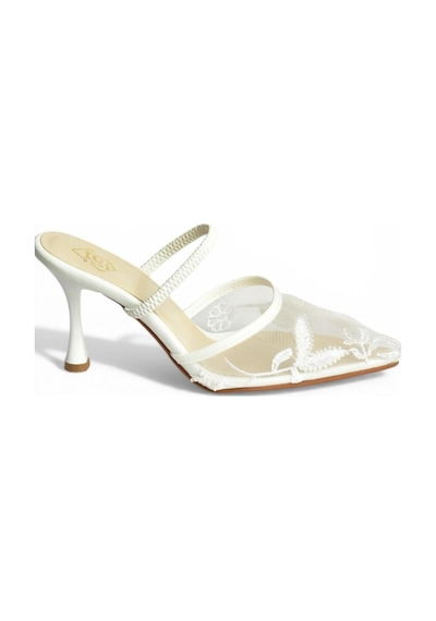 Fox Shoes Y752176315 Beyaz File Boncuk İşlemeli İnce Topuklu Kadın Ayakkabı