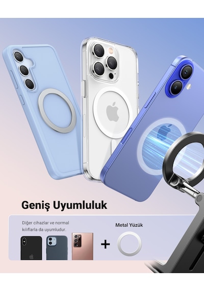 Ugreen Magsafe Uçak Telefon Tutucu, Magsafe Uyumlu, 360 Dönebilen, Eller Serbest Seyahat Telefon Standı, 45377 Siyah