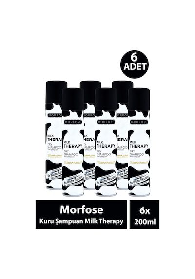 Morfose Kuru Şampuan Milk Therapy 200 Ml 6 Adet Tüm Saç Tipleri
