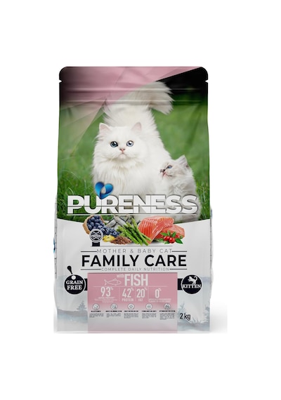 Tr Family Care Tahılsız Somonlu Anne Ve Yavru Kedi Maması 2 Kg%93 Hayvansal Protein Postbiyotik Formül Dha & Epa