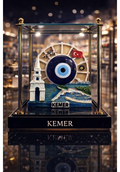 Kemer Temalı Nazar Boncuğu Biblo Ofis Masa Üstü Dekor & Şık Hediyelik 12 11 Cm