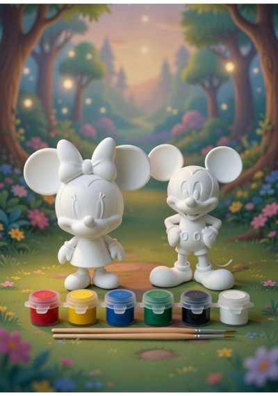 Mickey & Minnie Mouse Boyama Seti Sevgili & Çocuklara Özel, 6 Renk Akrilik Boya, 2 Fırça Mickey & Minnie Mouse Boyama Seti Sevgili & Çocuklara Özel, 6 Renk Akrilik Boya, 2 Fırça