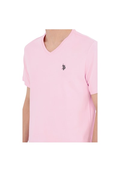 U.S. Polo Assn. Erkek V Yaka T-shirt Pembe