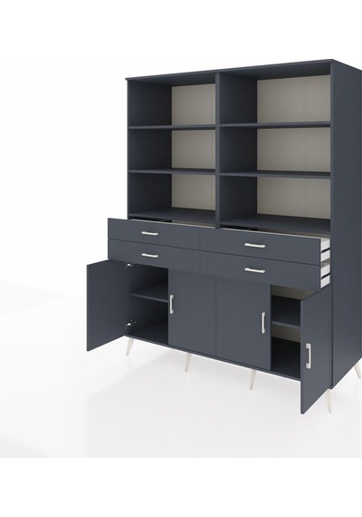 Kronos Gardrop 8 Raflı 4 Çekmeceli 4 Kapaklı 176x59x221 Antrasit-antrasit Antrasit Kronos Gardrop 8 Raflı 4 Çekmeceli 4 Kapaklı 176x59x221 Antrasit-antrasit Antrasit