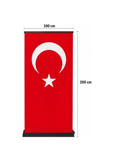 Türk Bayrağı Baskılı Pro Roll Up Banner 100x200cm Diğer