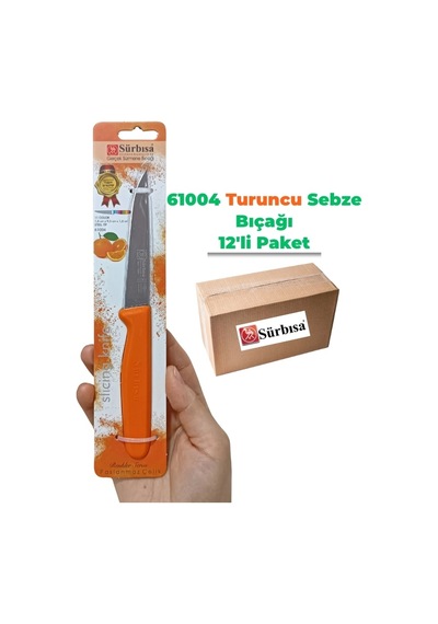 Sürbisa 61004 Sebze Bıçağı Turuncu 1 Koli 12 Adet Çok Renkli