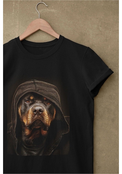 Tarzsokak Rottweiler Köpek Baskılı Oversize