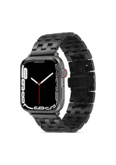 Apple Watch Uyumlu Ultra 49mm Kordon Krd-20 Metal Strap Kayış - Siyah
