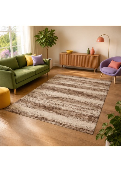 Kartela Halı Aria Halı Kaymaz Taban Makinede Yıkanabilir Halı Kahverengi - 180 X 270 Cm