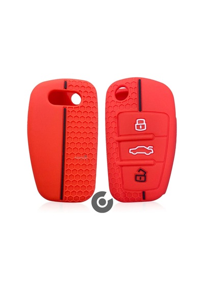 Audi A1 A3 A4 A5 A6 A7 & Q3 Q5 Q7 Q8 & Tt S3 S4 S6 Rs Silikon Anahtar Kılıfı Kırmızı