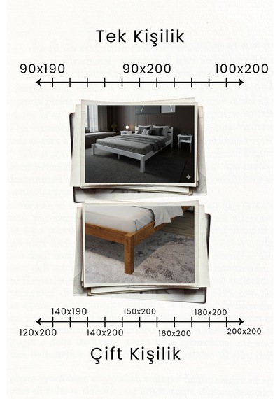 Renazzo Letto Masif Ahşap Karyola Ceviz 150x200 Ceviz - 150 X 200