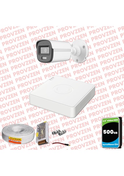 Provzen Hikvision Colorvu Full Hd 1 Kameralı Gece Renkli Güvenlik Kamerası Olay Anında Bildirim