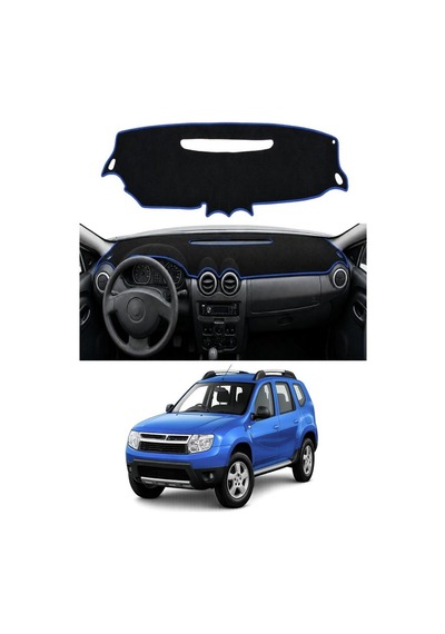 Dacia - Duster 2009-2013 Uyumlu Torpido Koruma Kılıfı - Mavi Şeritli