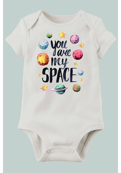 Babylimon Unisex You Space Bebek Body Beyaz - 132151077 Beyaz