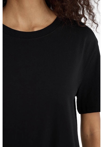 Defacto %100 Pamuk Basic Siyah Kadın T-shirt W9584az/bk81 Siyah