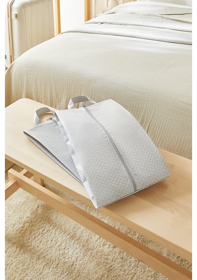 Ocean Home Textile 2'li Gri Balıksırtı Ayakkabı Düzenleyici Taşıma Çantası Seti 22 X 40 X 9 Cm