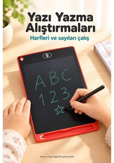 8,5 İnç Lcd Yazı Çizim Tableti Çocuk Eğitim Not Alma Tahtası Çok Renkli