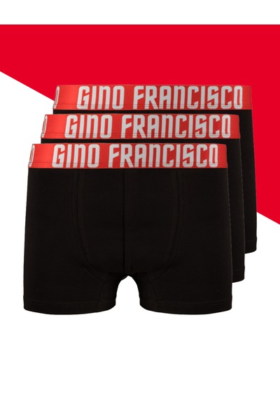 Gino Francisco Erkek Boxer 3'lü Paket Pamuklu Kırmızı Mood Serisi Premium Kutulu Set