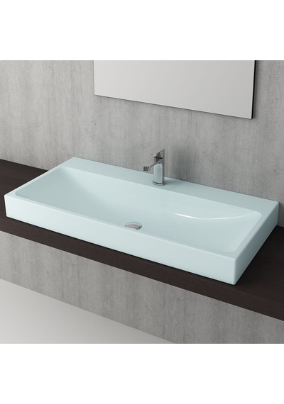 Bocchi Scala Tezgah Üstü Lavabo 100 CM Mat Buz Mavi