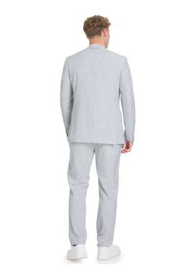 Hatemoğlu Gri Slim Fit Çizgili Mono Yaka Takım Elbise 36322 Gri