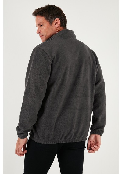 Buratti Regular Fit Yarım Fermuarlı Dik Yaka Yumuşak Dokulu Erkek Sweat 59060661 Antrasit