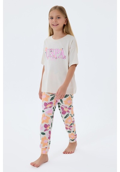 U.s. Polo Assn. Kız Çocuk Beyaz Pijama Takım Beyaz