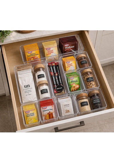 Selka Home 7 Parça Organizer Set Şeffaf