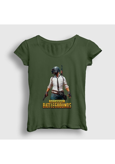 Presmono Kadın Cover Pubg T-shirt Haki