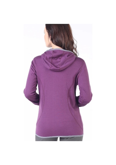 Woolona Marin Fermuarlı Kapüşonlu Kadın Sweatshirt - Prp Mor