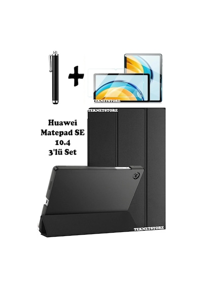 Huawei Matepad Se 10.4 Uyumlu Flip Smart Standlı Uyku Modlu Tablet Kılıfı Ekran Koruyucu Kalem Kılıf