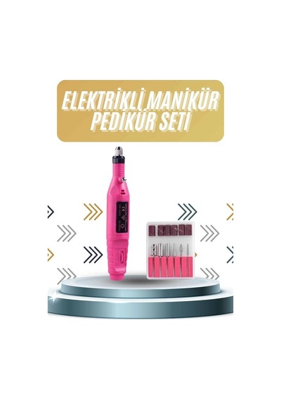 Elektrikli Manikür Pedikür Törpü Makinesi 12v, 3000-20000 Rpm, 6 Metal Uç Ve 6 Zımpara Bandı Mh-hs2296-3556
