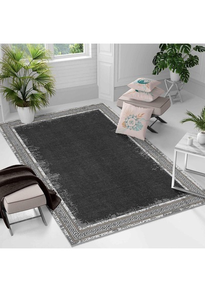 Kaymaz Taban Yıkanabilir Halı Mutfak, Salon, Yatak Odası İçin Modern Dijital Baskı Halı Slnhalı33 - 0034 Çok Renkli